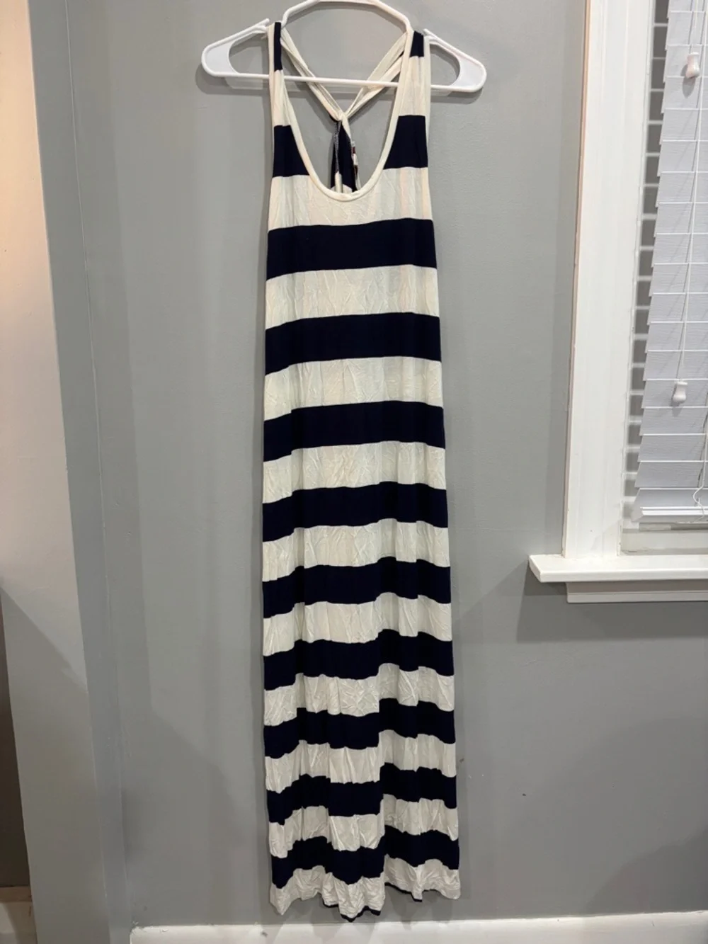GAP | Dresses | Maternity Gap Blue And White Striped Racerback Maxi Dress Small